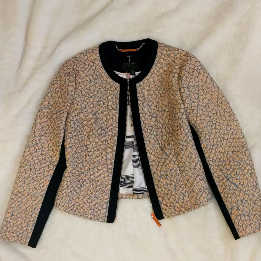 Ted Baker London textured jacquard jacket size 1 (us4)